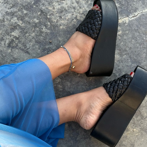 Vince Shoes - VINCE Mari Braided Leather Platform Sandals Slip-On Slide Sandals Size- 8.5~$350